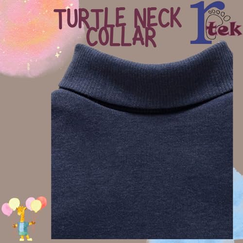 Image of REVOLTEK Boy's and Girl's 100% Cotton Full Sleeve Turtle High Neck T-Shirts Pack of 2