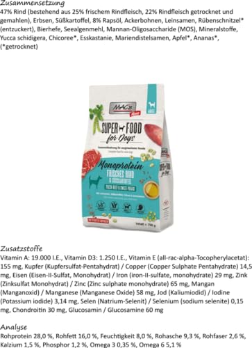 Mac's Dog Trockenfutter Multipack 3 x 750g | Huhn, Rind, Pferd | Mono | Getreidefrei und gut verträglich | hergestellt in der Eifel | Premium Trockenfutter für Hunde