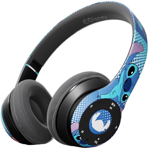 iJoy Disney Lilo & Stitch Expressions Bluetooth Over-Ear Headphones Wireless Foldable Headset with Built-in Microphone - Stitch Expressions Design for Adults and Kids