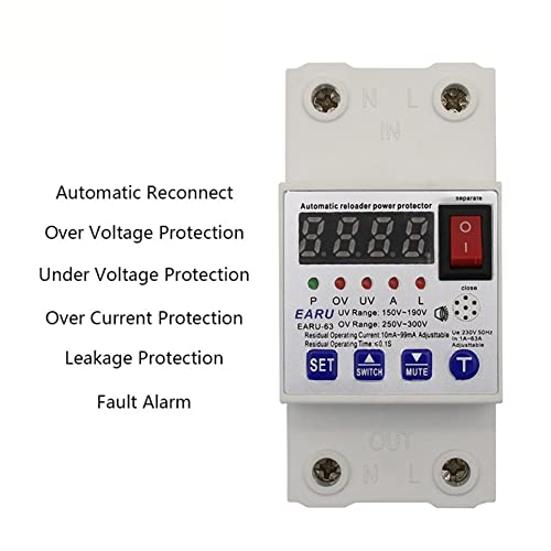 Disjoncteur à reconnexion automatique 63A avec protection tension et fuite