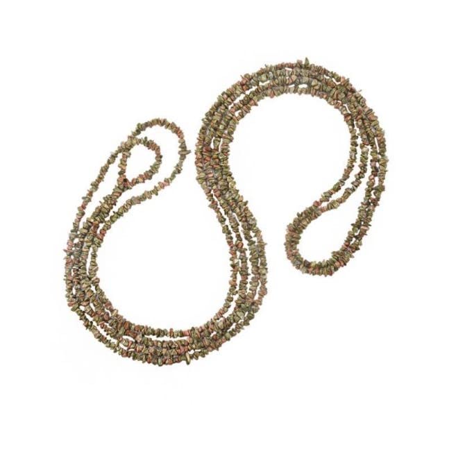 Unakite perles de rocaille naturelles 250 cm de fil continu pour création bijoux artisanaux