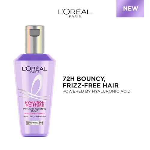 Image of L'Oreal Paris Hyaluron Moisture Hair Serum with hyaluronic acid for bouncy,frizz-free hair, 40 ml