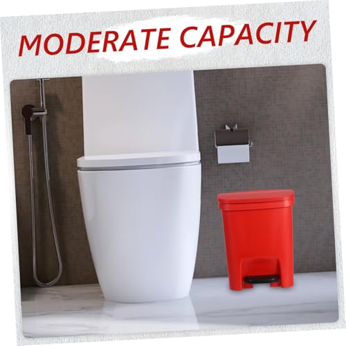 Caneca de basura rectangular con pedal roja miniatura 6