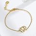 Mothers Day Gifts Dainty Gold Bracelets for Women 18K Gold Plated Adjustable Simple Two Interlocking Eternity Circles Mother Daughter Bracelet for Women