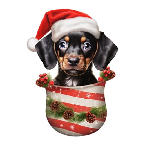 cfpqv Dog Ornaments Funny Dog In Cup Tree Pendant 2D Dog Acrylic Ornament for Tree Dog Tree Tree Decor Rear View Accessories Dog 2024 for Dog Lover Papas Caja de Almacenamiento Arcilla (E, Talla