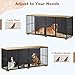 EBE Dog Crate Furniture, 71.6'' Metal Steel Frame Double Dog Kennel with 2 Rooms and Removable Divider, Heavy Duty Dog Crate Table Indoor TV Stand for Small Medium Large Dogs Black