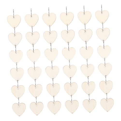 Uonlytech 1Set Hanging Adornment Wooden Slices Heart Pendants for DIY Crafts Home Decor Festive Decoration for Any Occasion