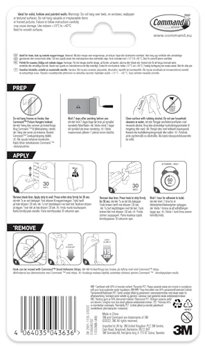 Command Small Metallic Hook, Black, 4 Hooks, 5 Adhesive Strips - Indoor use - Damage Free Hanging - Image 13