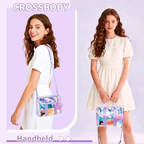 Bolso pequeño iridiscente transparente para mujer miniatura 7