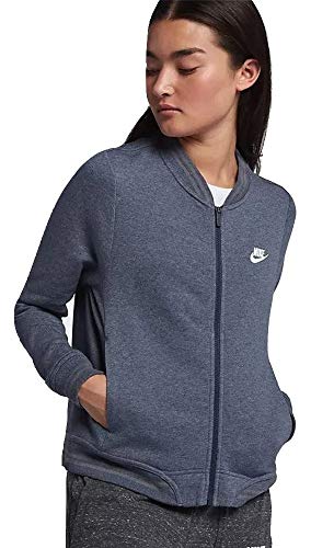 Nike Womens Full Zip Sports Wear Fleece 883661 471 Grey (Large)