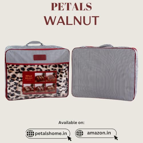 Image of Petals Dreams Blanket Single Bed for Heavy Winter,1100 GSM, 2 Ply, Cloudy Mink Blanket (170x230 cm) (Leopard 03)
