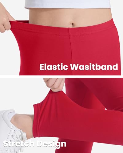 Auranso Kids Girls Leggings Full Length Cotton Tights Pants 4-14 Years3