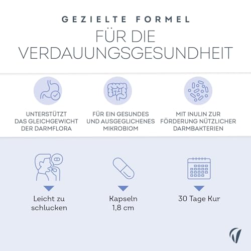 Kulturen-Komplex – 20 Bakterienstämme + Inulin – 20 Mrd. KBE pro Tagesdosis – Magensaftresistent & Vegan – mit Lactobacillus & Bifidobakterien – 90 Kapseln – Laborgeprüft, Ohne Zusatzstoffe – Vitavea