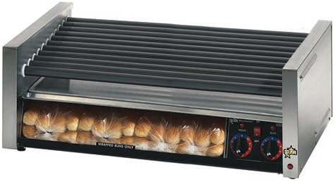 Star Grill Max 50SCBBC 50 Hot Dog Roller Grill with Duratec Non-Stick Rollers and Bun Drawer with Clear Door 120 Volts