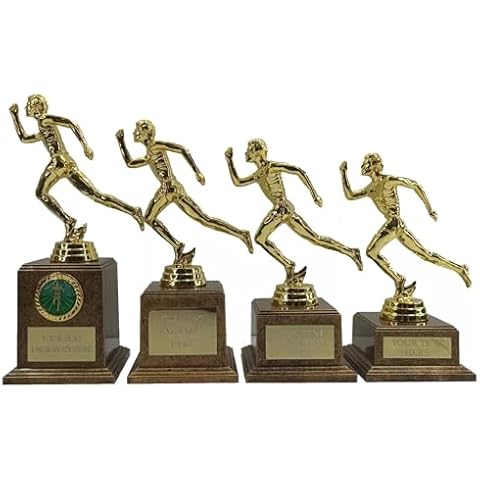 County Engraving Gold Male Running Trophy Award Cover