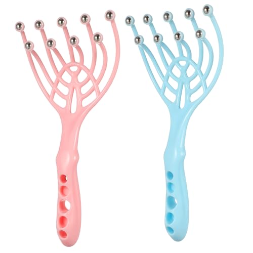 ibasenice Outil de Massage du Cuir Chevelu à Neuf Griffes Têtes à Neuf Rouleaux, Masseur d'Épaules Compact en Plastique Robuste pour Relaxation du Corps Cuir Chevelu