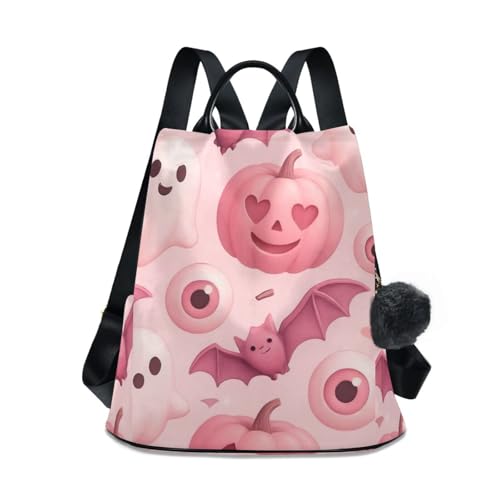 Sac à dos femme pour la randonnée et le voyage : look Halloween rose tendance et sécurisé