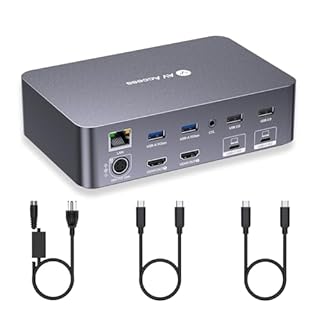 AV Access KVM Switch Dock 2 Monitors 2 Laptops, 4K KVM Switch Dual HDMI Monitor, 2 USB-C MST Ports, 60W PD for Each PC, 1G Ethernet, EDID Emulation, 2K@144Hz,1080P@240Hz,Ideal for Home Office & Gaming