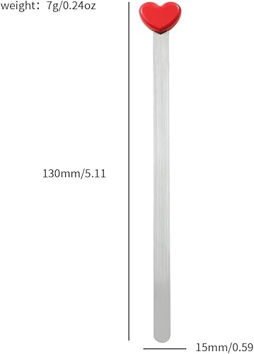 Miniatura 8 de Juego de 4 marcapáginas de metal, lindo corazón pequeño en 3D encantador, de acero inoxidable plateado, páginas cuadradas para regalos amantes de