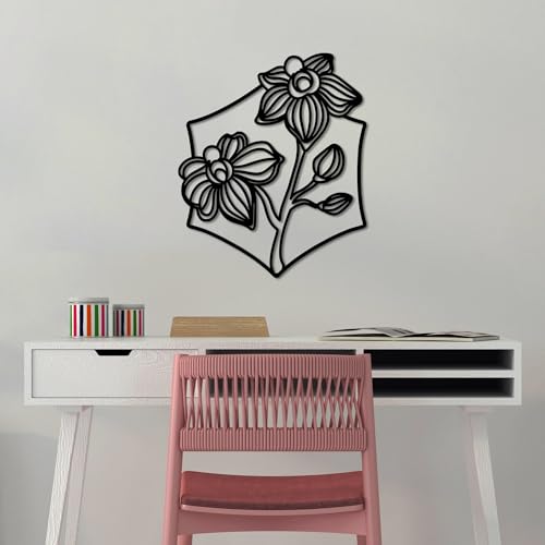 Décoration murale métal noir de qualité supérieure Hanah Home 70 x 58 cm - 2