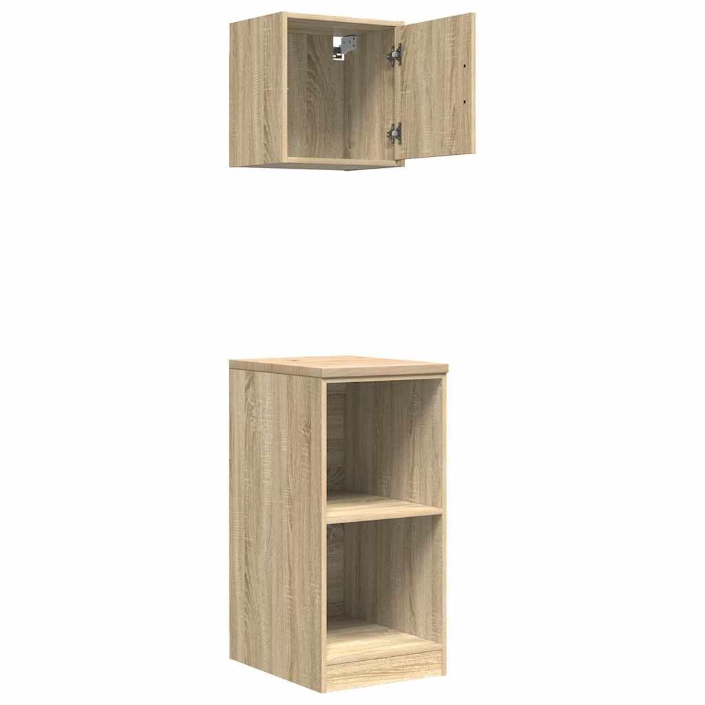 Armoires de Garage 2 pcs chêne Sonoma Bois d'ingénierie,Entreprise & Industrie,Stockage Industriel,Armoires industrielles,25.9 kg-3328271