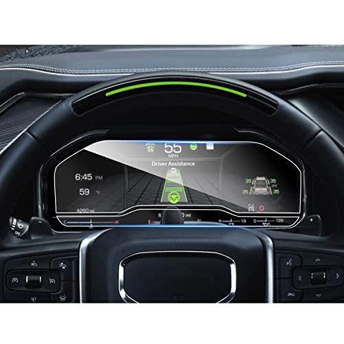 SHAOHAO 2024 2025 GMC Sierra 1500 Screen Protector for 2022 2023 2024 2025 GMC Sierra 1500 2500HD 3500HD Accessories 12.3 In Dashboard Screen Protector 9H Glass Anti Scratch & Fingerprint HD Clear