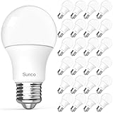 Sunco 24 Pack A19 LED Light Bulbs, [Focos para Casa], E26 Base Lamp Bulb for Bedroom Bathroom, 850 LM, 8W (60W Equivalent), 4000K Cool White, Non-Dimmable, 25000 Lifetime Hours UL