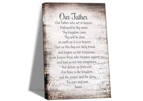 Bible Verse Canva Wall Art Our Father Prayer Poster Picture