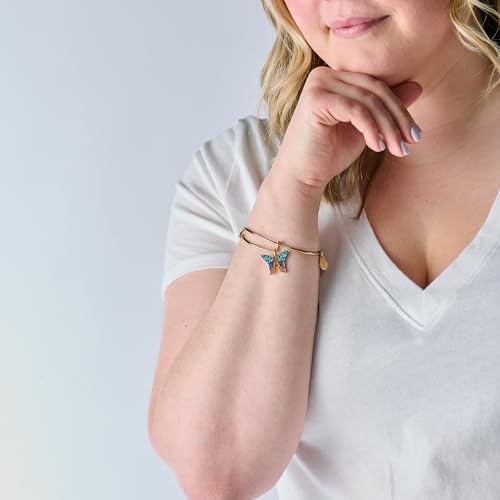 Alex and Ani Chrysiridia Rhipheus Butterfly Charm Bangle - Adjustable Gold Plated Bracelet for Women, Transformative Design with Enamel Charm, Nickel-Free by Alex and Ani - Used condition - Image 3