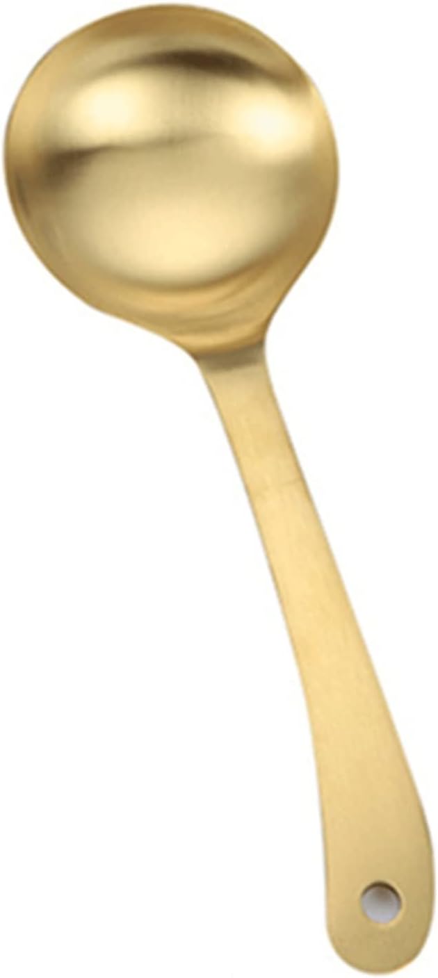 Ladles 304 Utensils for Home Kitchen Accessories Stainless Steel Gold Rice Soup Spoon Ladle Long Handle Household Tableware Cooking Soup Spoon Spoon，L