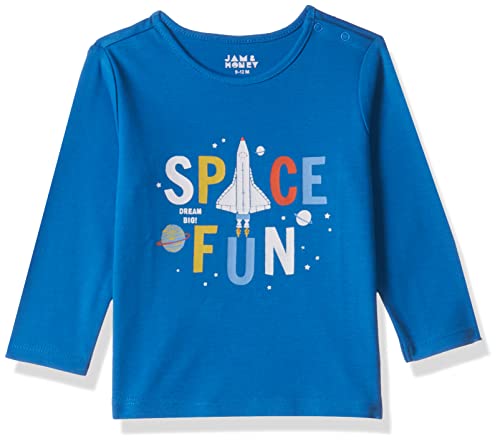 Image of Amazon Brand - Jam & Honey Baby Boy's and Girls Full Sleeves T-Shirt | 100% Cotton Printed Regular Fit Unisex T-Shirts | New Born Baby Clothes - 0 to 24 Months