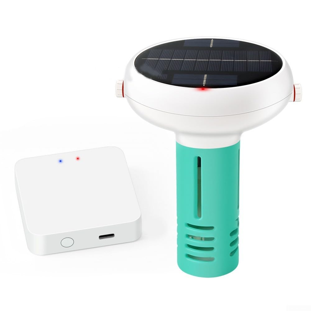 Inteligentny tester wody do basenów, monitorów PH, ORP, zasolenia, temperatury z alarmami w czasie rzeczywistym, zasilany energią słoneczną, łączność bezprzewodowa