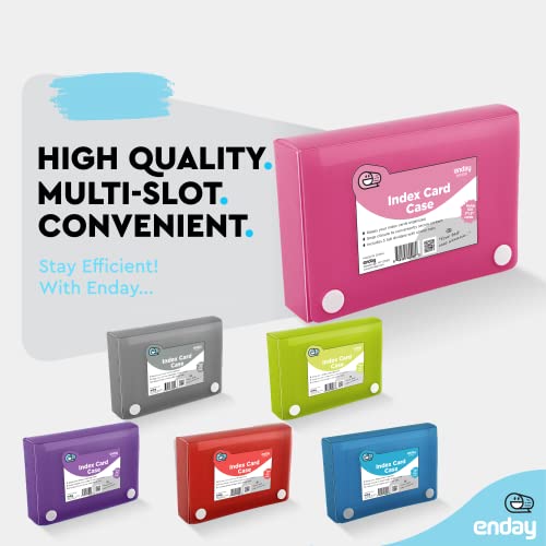 3" X 5" Index Card Case Holds 100 Cards Includes Business Card/Index Holder And 5 Tab Dividers Comes In Assorted Color – (Pack Of 4) By (Emraw) #TOP3