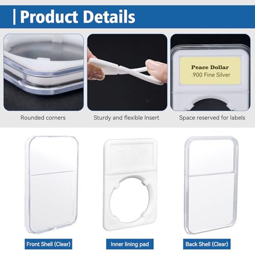 Display para Monedas Transparente 22 Piezas 3.3x2.3x0.3 pulg miniatura 3