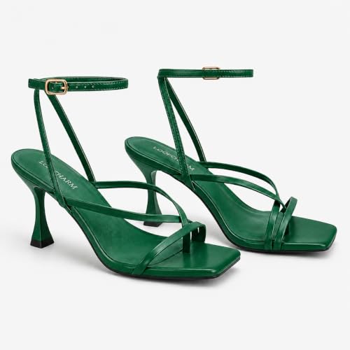 Image of Women's Strappy High Heels Sandals Square Open Toe Ankle Strap