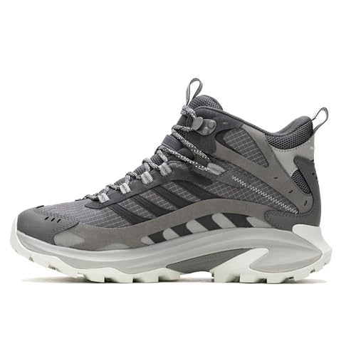 Image of Merrell Moab Speed 2 Mid GTX Shoes for Men - Gore-TEX Technology - Mesh Lining and Upper Asphalt 12.5 M