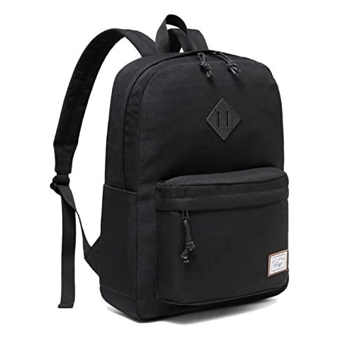 Kasgo School Backpack, Lightweight Water Resistant Rucksack Classic Bags for Boys Girls Casual Daypacks for Men Women Teenager Large Capacity Travel Black Cover