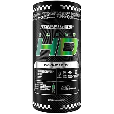 Cellucor SuperHD Thermogenic Fat Burner Weight Loss Supplement, Appetite Suppressant, Energy Booster Capsimax, Green Tea Extract, 160mg Caffeine & More 60 Capsules Packaging May Vary