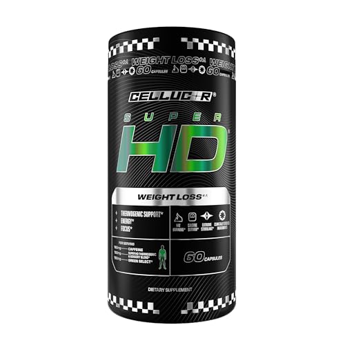 Cellucor SuperHD Thermogenic Fat Burner Weight Loss Supplement, Appetite Suppressant, & Energy Booster Capsimax, Green Tea Extract, 160mg Caffeine & More 60 Capsules (Packaging May Vary)