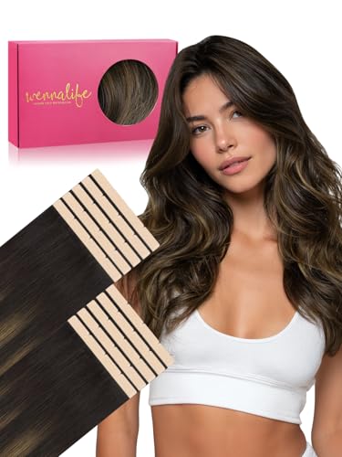 Image of WENNALIFE 3.15 inch Wide Tape in Hair Extensions Human Hair, Tape in Weft