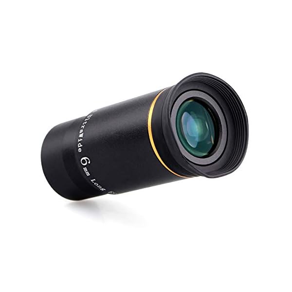 Svbony Teleskop Okular 6mm, 1.25" Planeten Okular 66 Grad Ultraweitwinkel Okular Mehrfachvergütet Grüner Film für Planet Deep-Sky-Visual