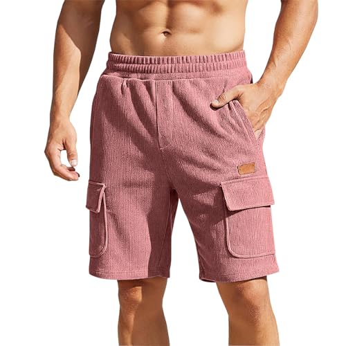 Short cargo homme résistant en pur coton léger à taille élastique