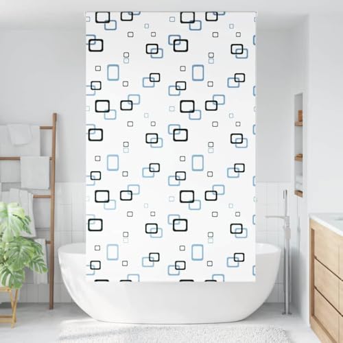 Rideau de douche gain de place enroulable ajustable avec clips de taille