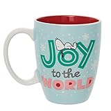 Department 56 Peanuts Snoopy Joy to the World Coffee Mug, 16 Ounce, Multicolor
