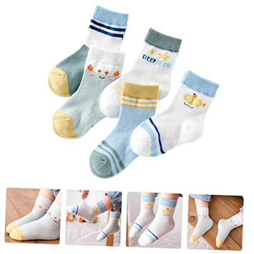 5pair Breathable Mesh Socks for Boys and Girls of Mid-calf Socks Lightweight and Unisex Design for Boys and Girls for Daily Wear Ages2