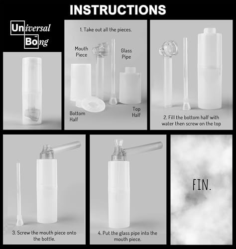 Image of UniBo (Universal Bong) 18 cm Portable Detachable Water Pipe Bong - White