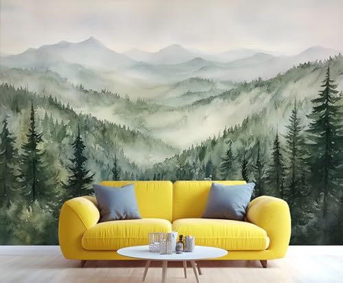 FELIAOQ - Forest Mural Wallpaper, Foggy Forest Murals, Nature Landscape