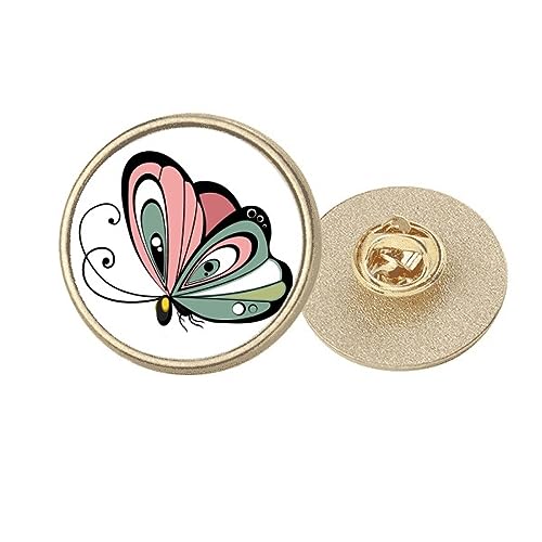 Broche métal doré ronde de finition soignée style bande dessinée
