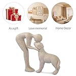 Dog Sculpture Home Decor Cute Man and Dog Statue Decoration for Office、Living Room、Bedroom、Home， Memory Gifts for Pet Lovers (Sandstone) - Image 5