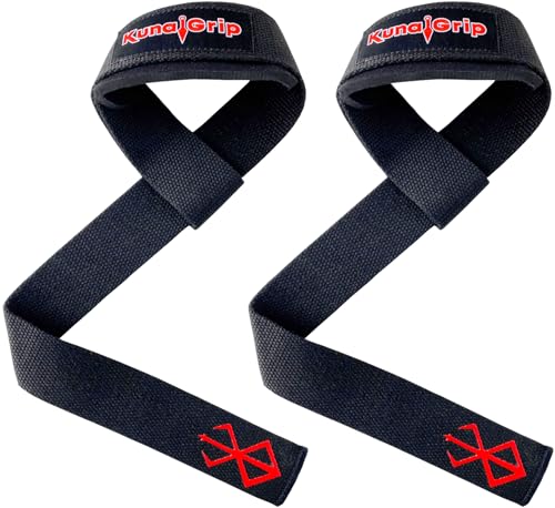 Anime Lifting Straps - Padded Wrist Straps for Weightlifting, Bodybuilding, Gym Workouts, Powerlifting, Deadlifts & Fitness (Soft Cotton 23.5 inch, 1 Pair) (Struggler)